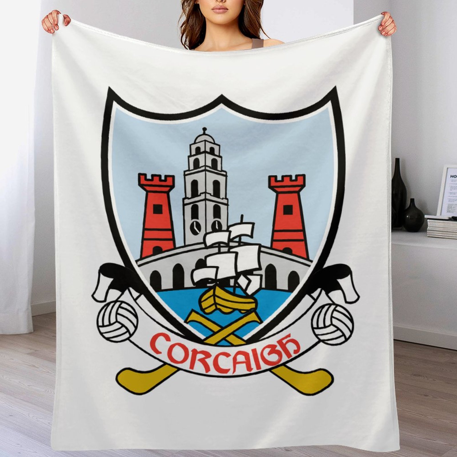 Cork GAA Plush Blanket – 50x60" Soft County Throw (White or Black Background) Cork GAA Plush Blanket – 50x60" Soft County Throw (White or Black Background)