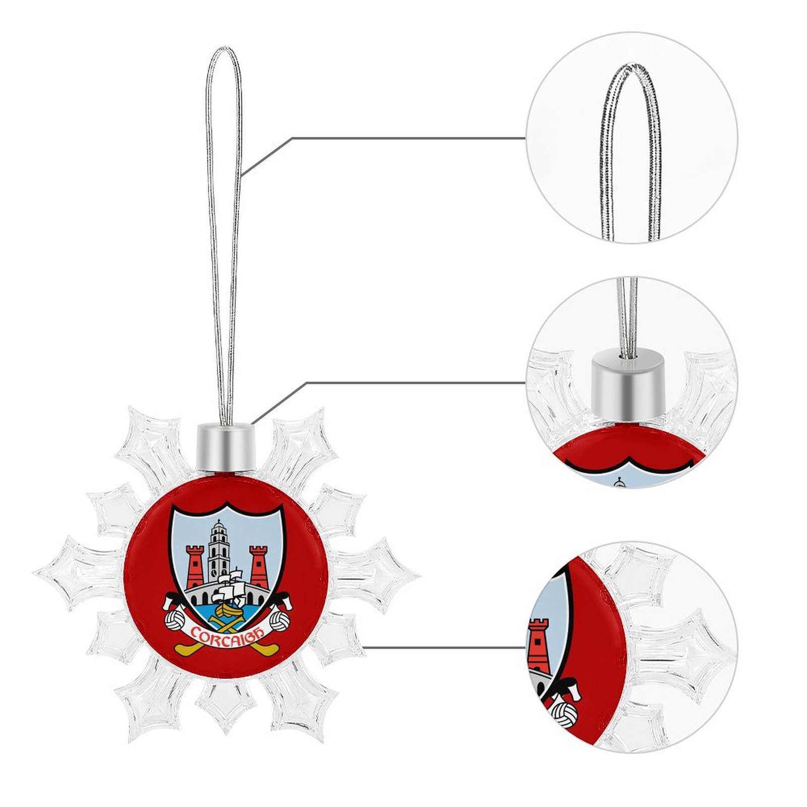 Cork GAA Irish Christmas Snowflake Ornament Cork GAA Irish Christmas Snowflake Ornament