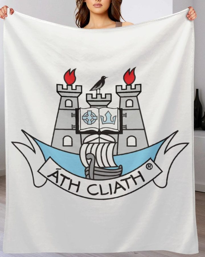 Dublin GAA Plush Blanket – 50x60" Soft County Throw (White or Black Background)
