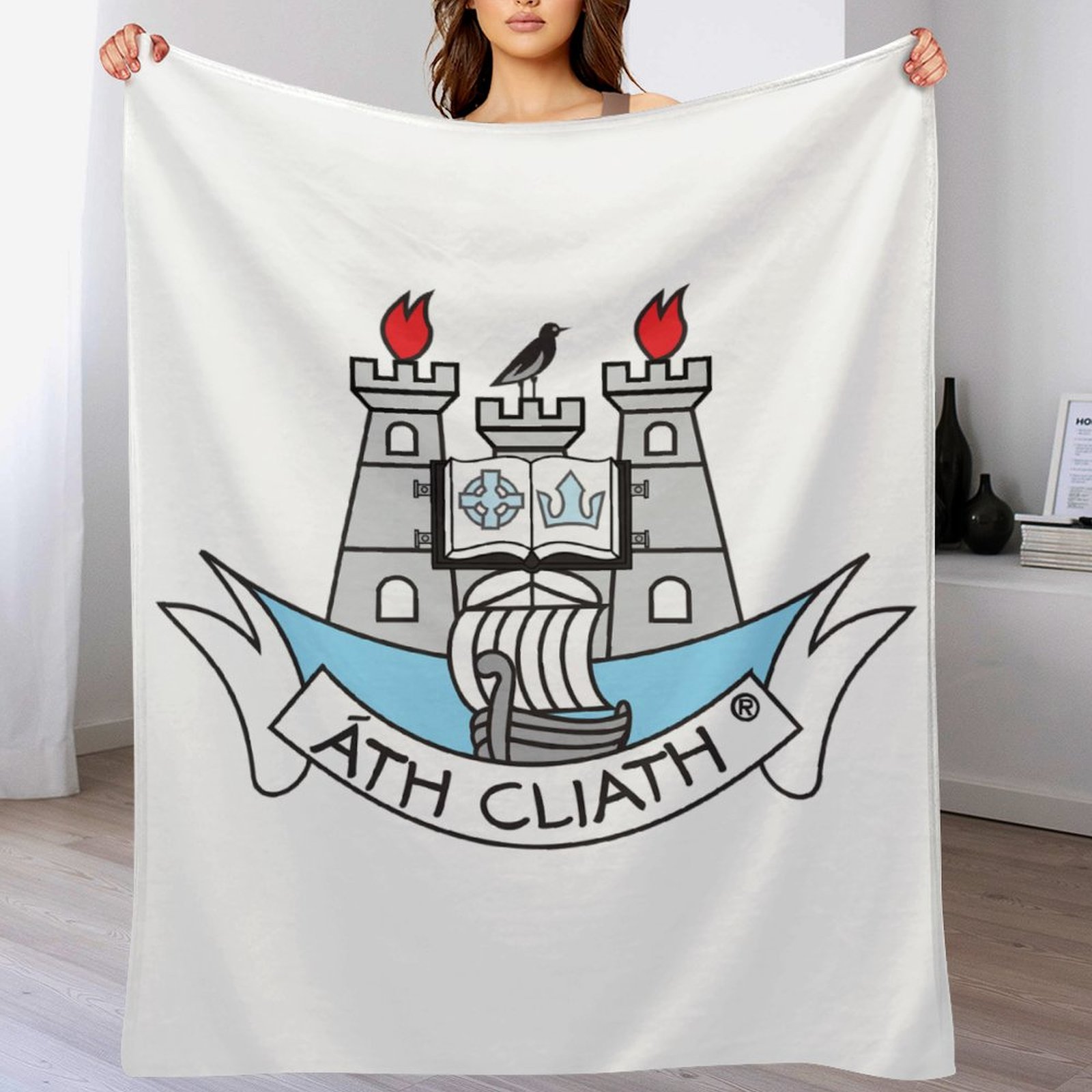 Dublin GAA Plush Blanket – 50x60" Soft County Throw (White or Black Background) Dublin GAA Plush Blanket – 50x60" Soft County Throw (White or Black Background)