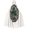Elegant White & Gold Cloak with Four-Leaf Clover & Celtic Knot Design
