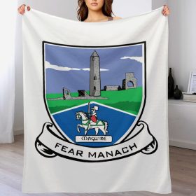 Fermanagh GAA Plush Blanket – 50x60" Soft County Throw (White or Black Background)