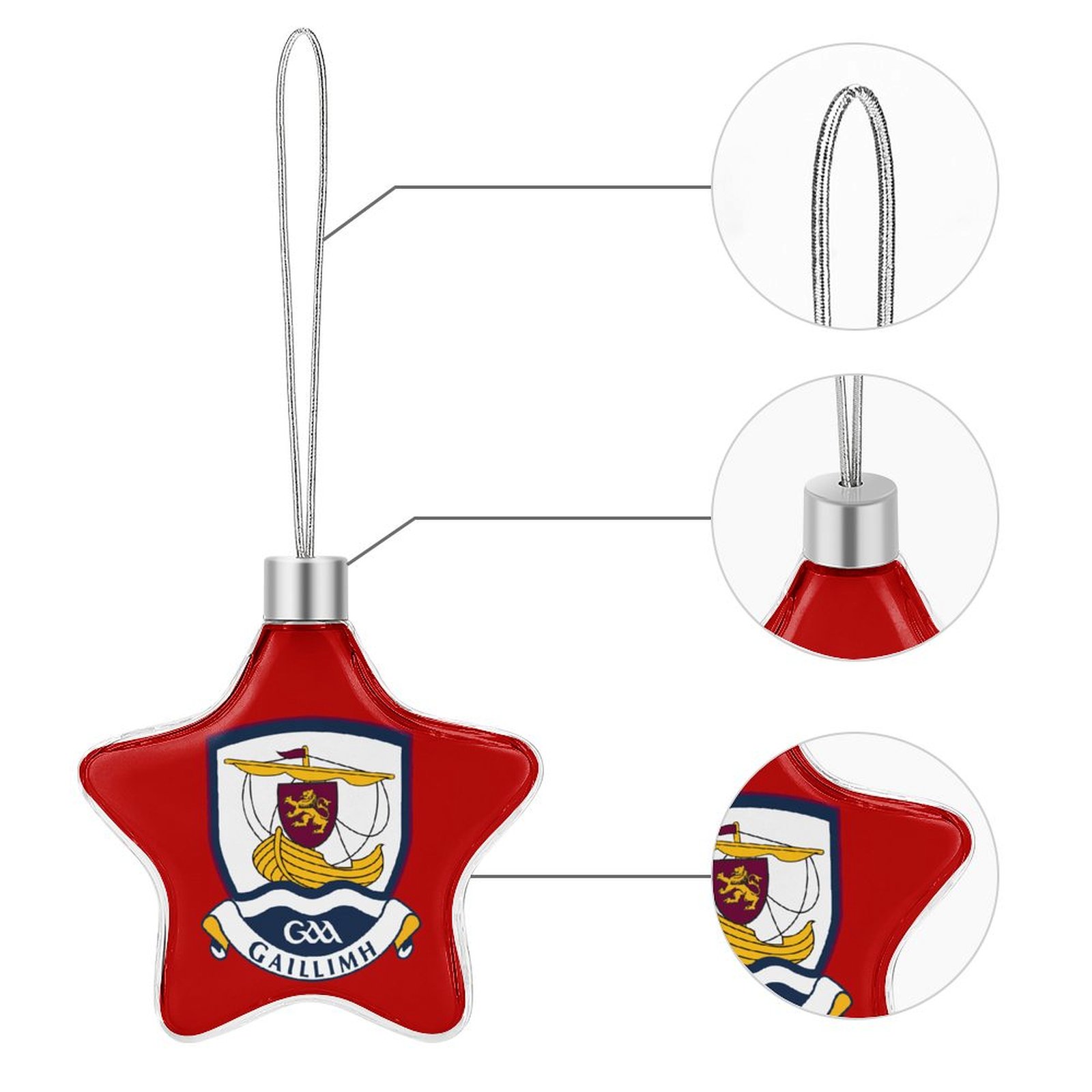 Galway GAA Star-shaped Christmas Ornament Galway GAA Star-shaped Christmas Ornament
