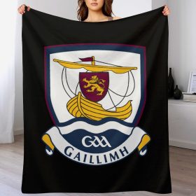 Galway GAA Plush Blanket – 50x60" Soft County Throw (White or Black Background) Galway GAA Plush Blanket