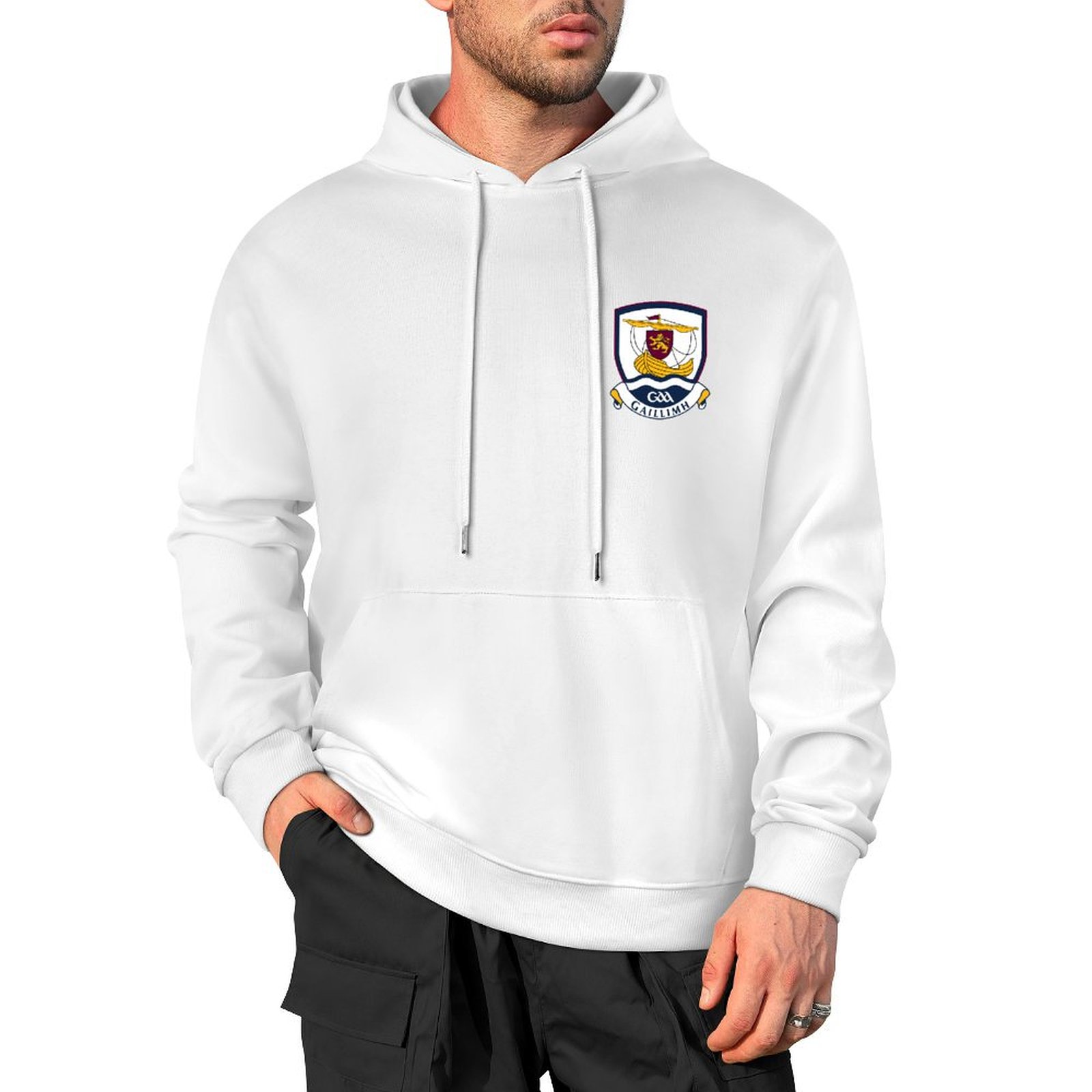 Galway GAA Adults Hoodie with County Crest Galway GAA Adults Hoodie with County Crest