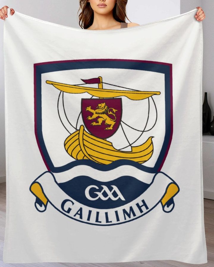 Galway GAA Plush Blanket – 50x60" Soft County Throw (White or Black Background)