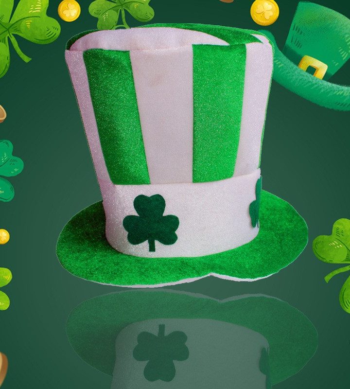 Irish Clover Velvet Top Hat – St. Patrick’s Day Party Decoration
