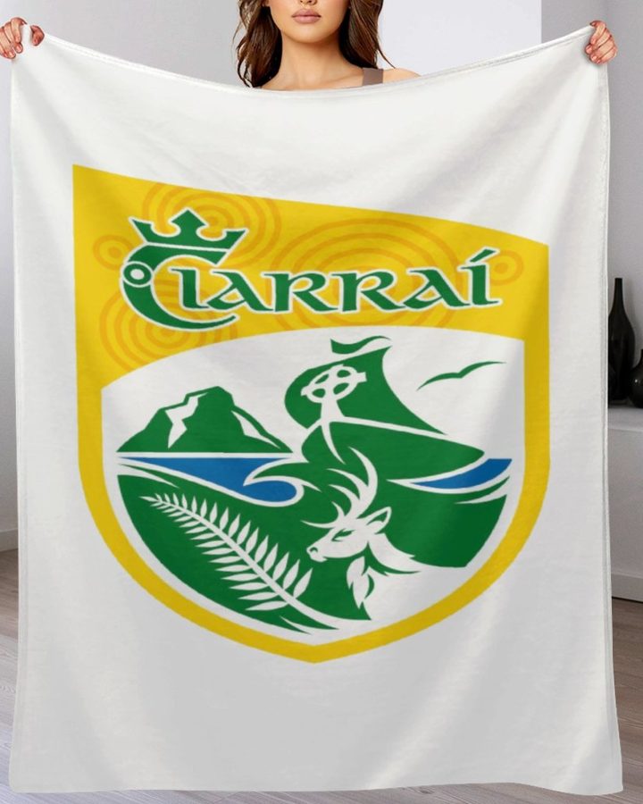 Kerry GAA Plush Blanket – 50x60" Soft County Throw (White or Black Background)