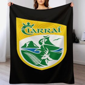 Kerry GAA Plush Blanket – 50x60" Soft County Throw (White or Black Background) Kerry GAA Plush Blanket