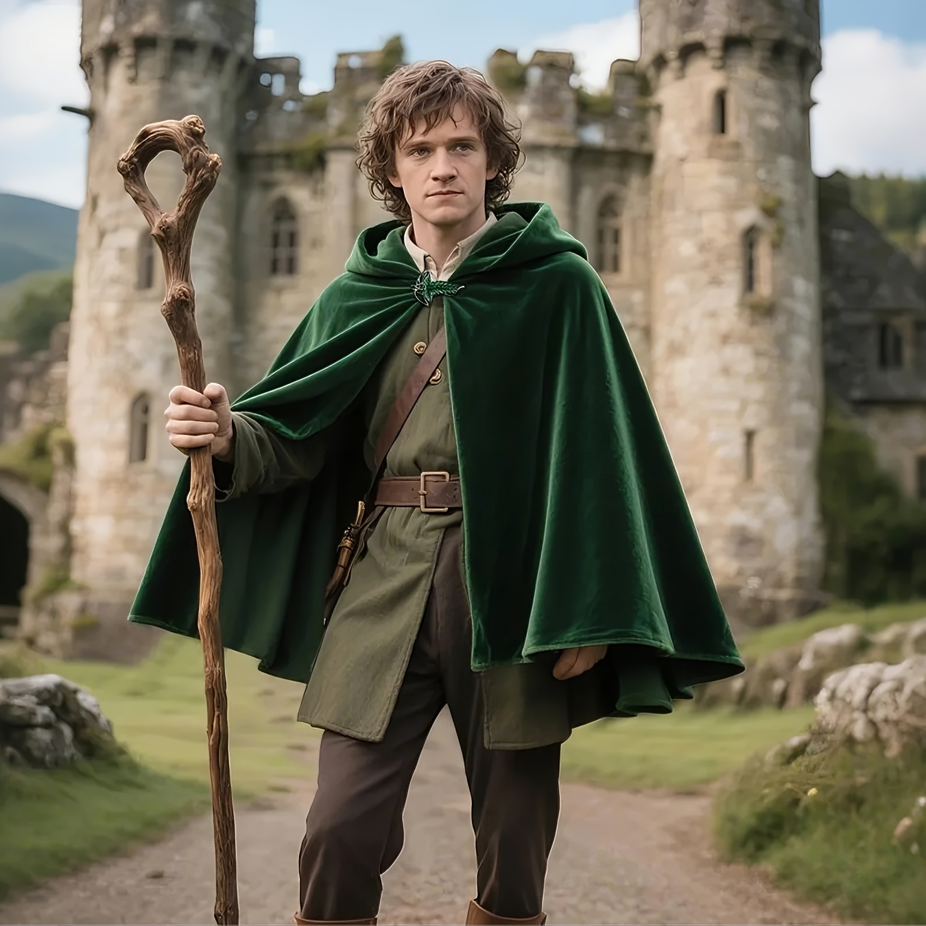 L'VOW Renaissance Green Hooded Cloak L'VOW Renaissance Green Hooded Cloak