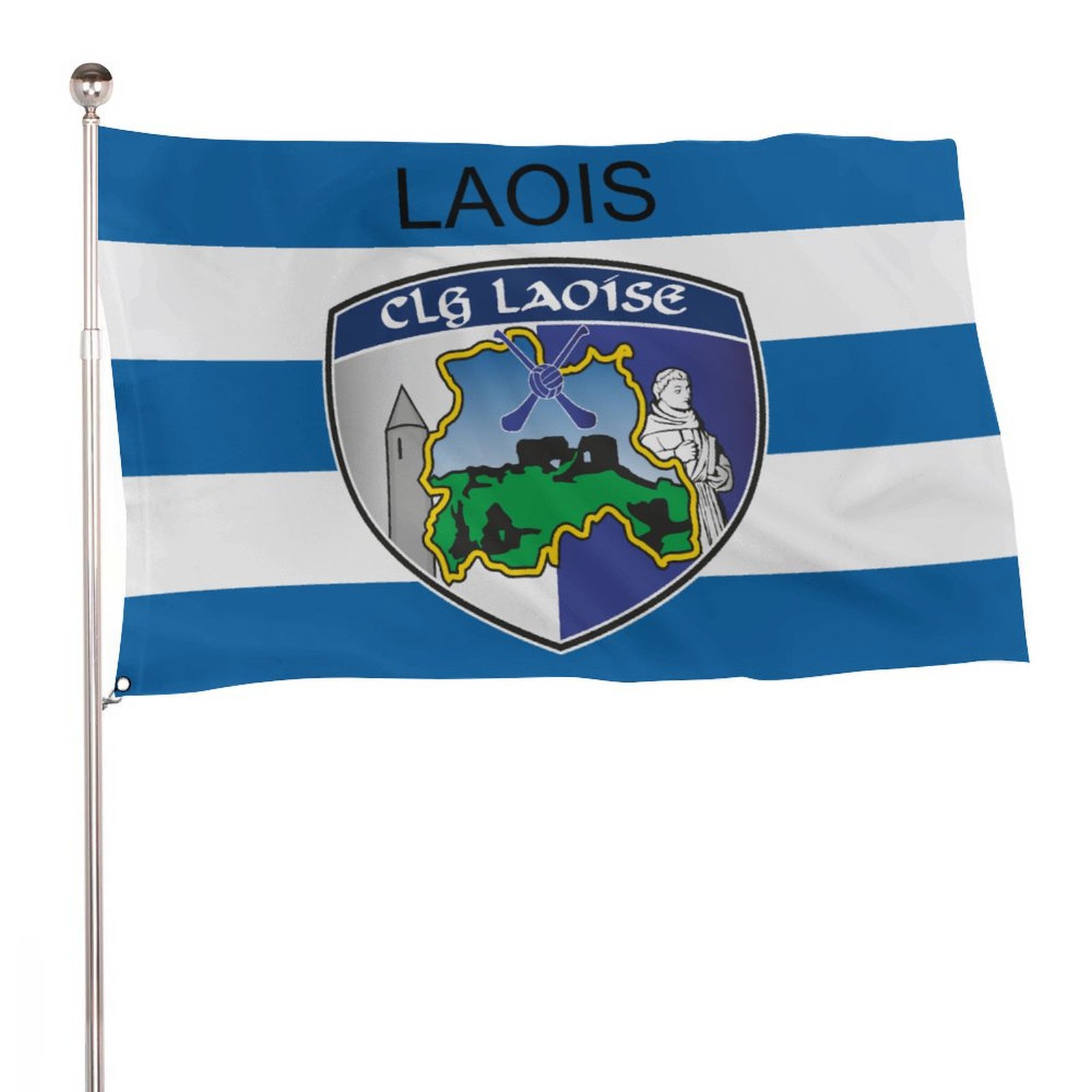 Laois GAA Flag – County Colours and Crest Laois GAA Flag – County Colours and Crest