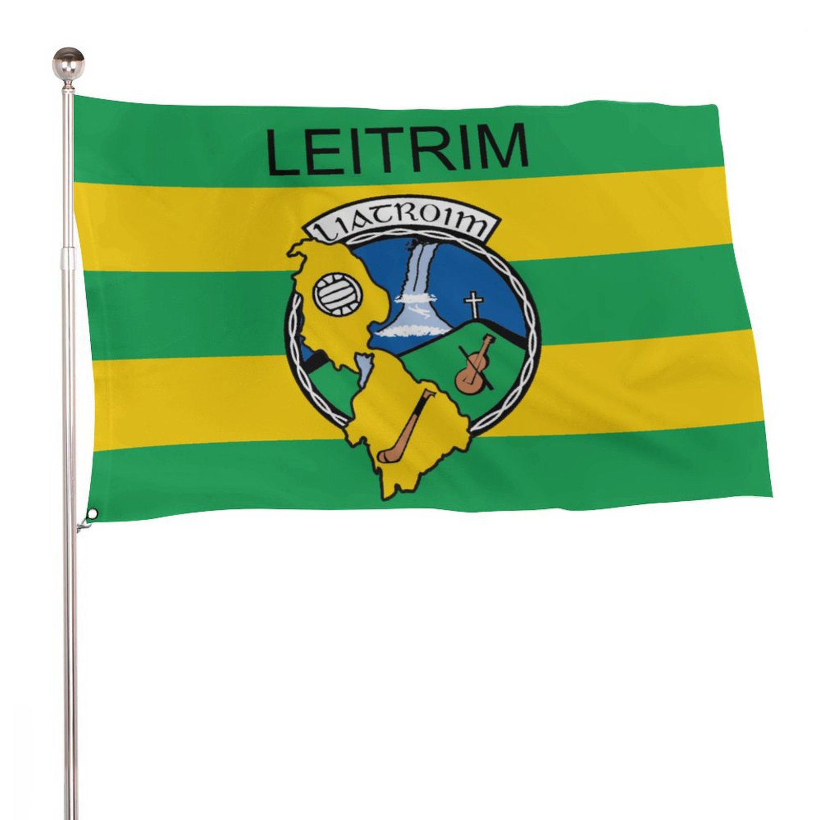 Leitrim GAA Flag – County Colours and Crest Leitrim GAA Flag – County Colours and Crest