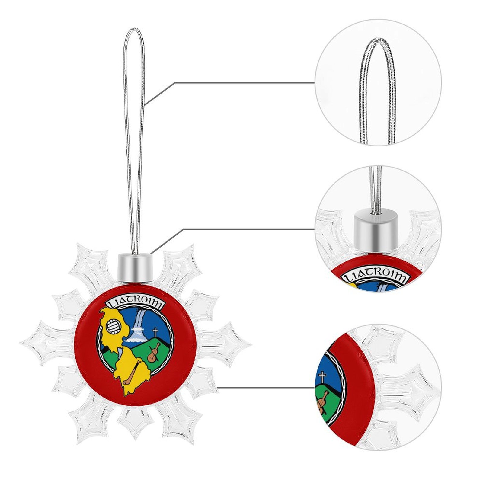 Leitrim GAA Irish Christmas Snowflake Ornament Leitrim GAA Irish Christmas Snowflake Ornament