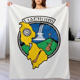 Leitrim GAA Plush Blanket – 50x60" Soft County Throw (White or Black Background)