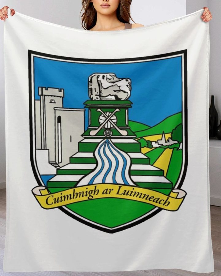 Limerick GAA Plush Blanket – 50x60" Soft County Throw (White or Black Background)