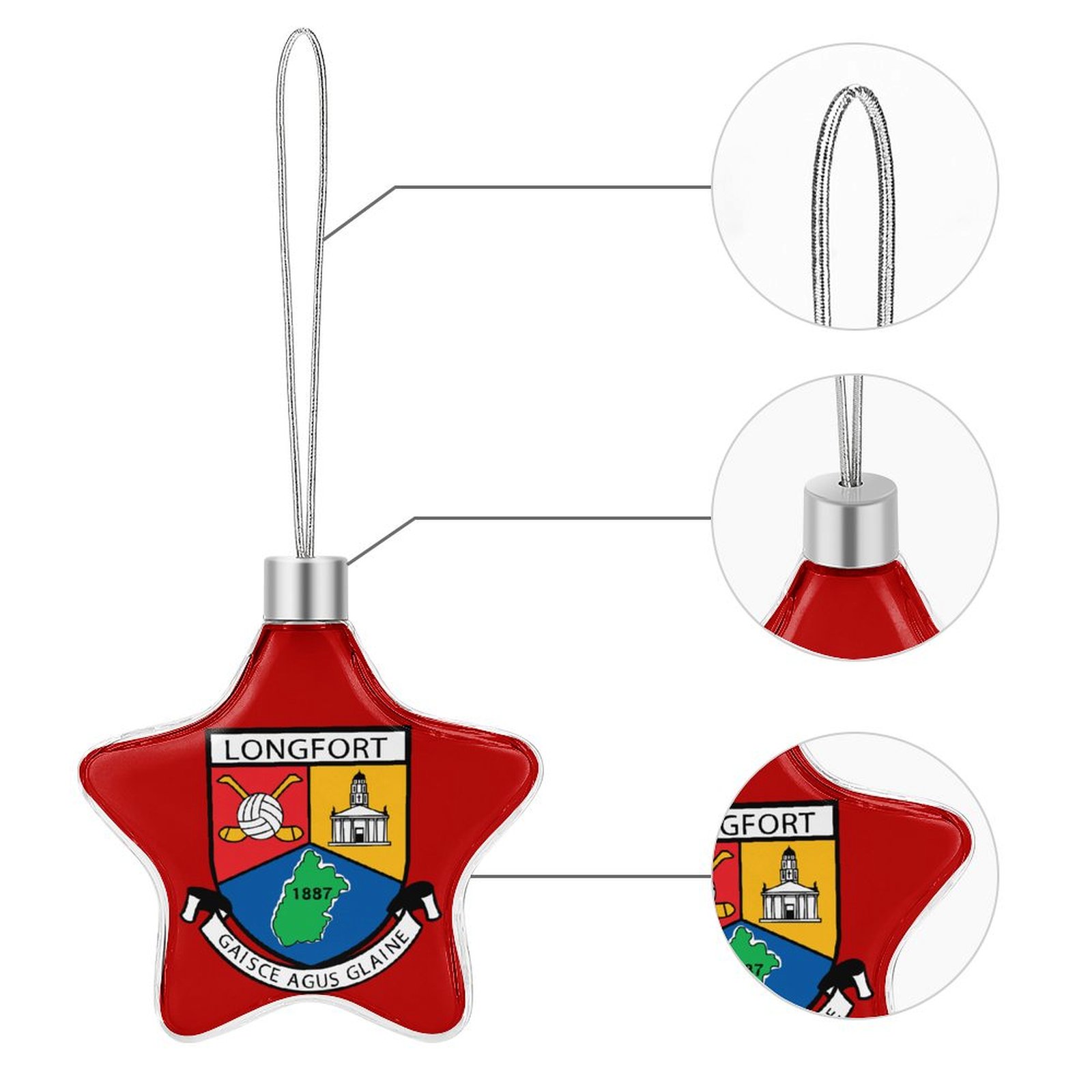 Longford GAA Star-shaped Christmas Ornament Longford GAA Star-shaped Christmas Ornament