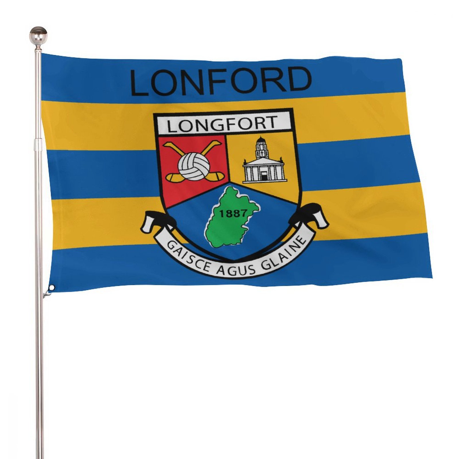 Longford GAA Flag – County Colours and Crest Longford GAA Flag – County Colours and Crest