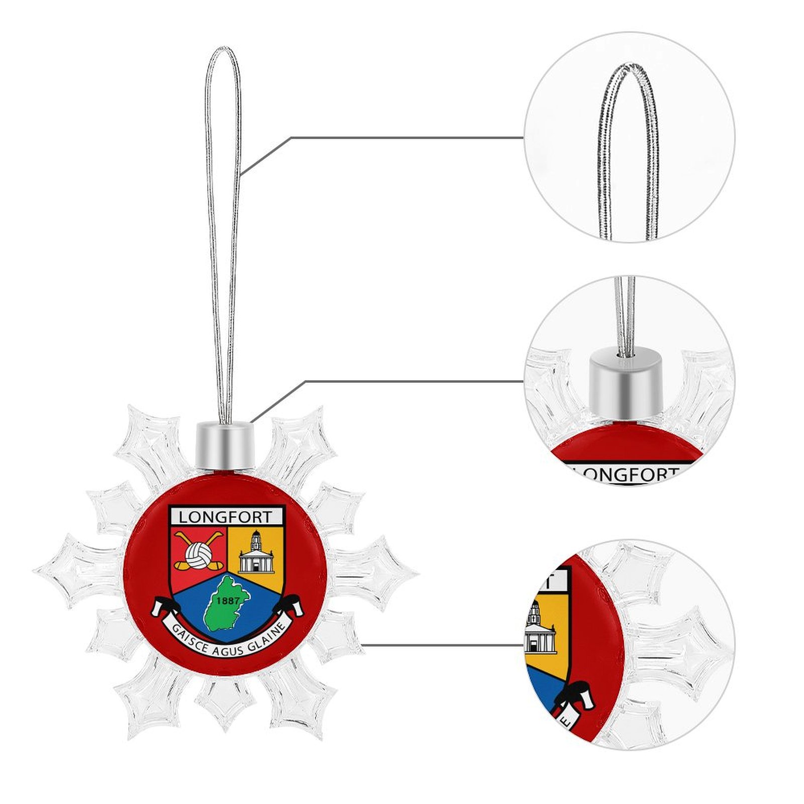Longford GAA Irish Christmas Snowflake Ornament Longford GAA Irish Christmas Snowflake Ornament