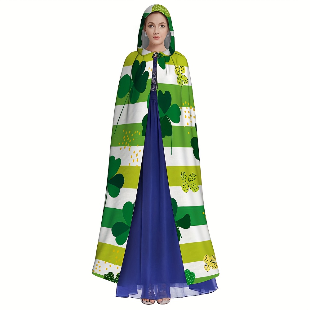 Lucky Clover Hooded Cape Costume – Lightweight Polyester Cloak for Halloween Lucky Clover Hooded Cape Costume – Lightweight Polyester Cloak for Halloween