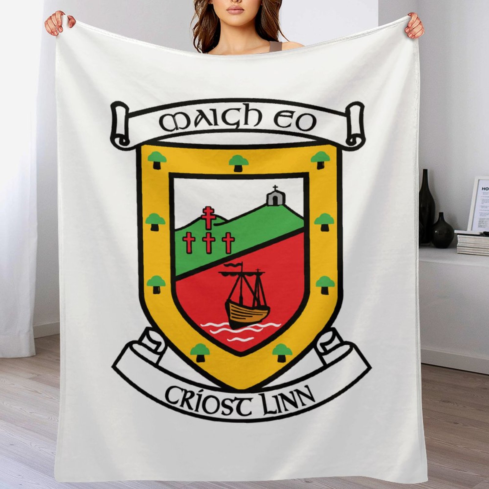 Mayo GAA Plush Blanket – 50x60" Soft County Throw (White or Black Background) Mayo GAA Plush Blanket – 50x60" Soft County Throw (White or Black Background)