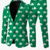Men's Green Clover Blazer & Pants Set