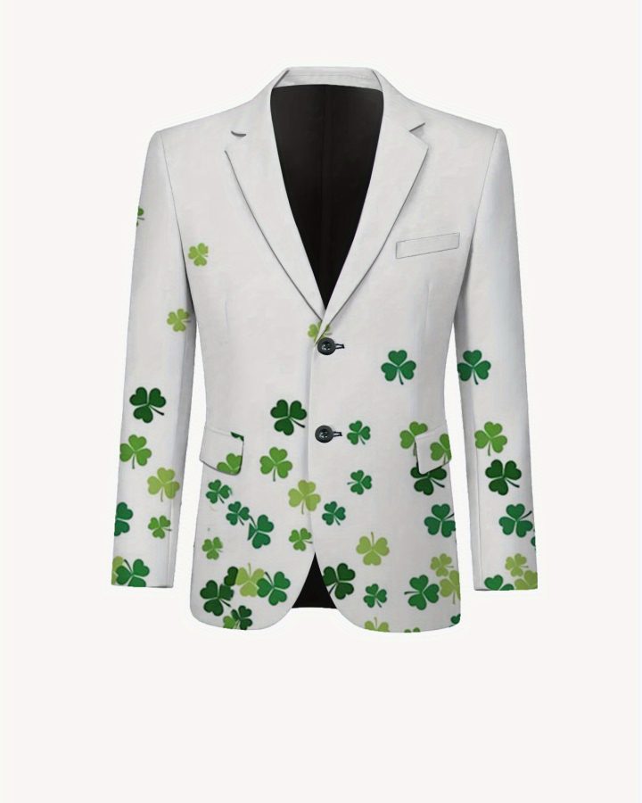 Men's Plus Size Clover Print Suit