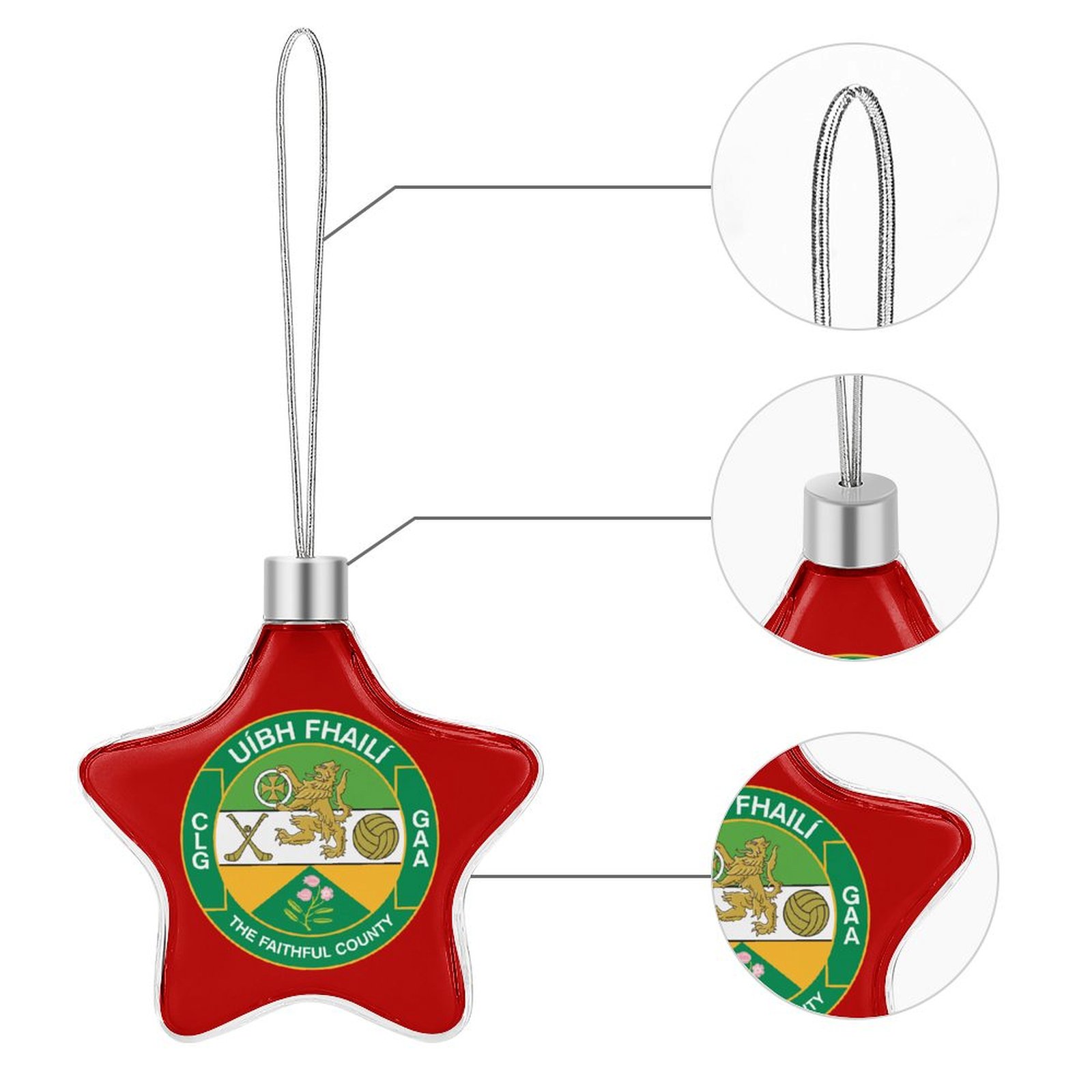 Offaly GAA Star-shaped Christmas Ornament Offaly GAA Star-shaped Christmas Ornament