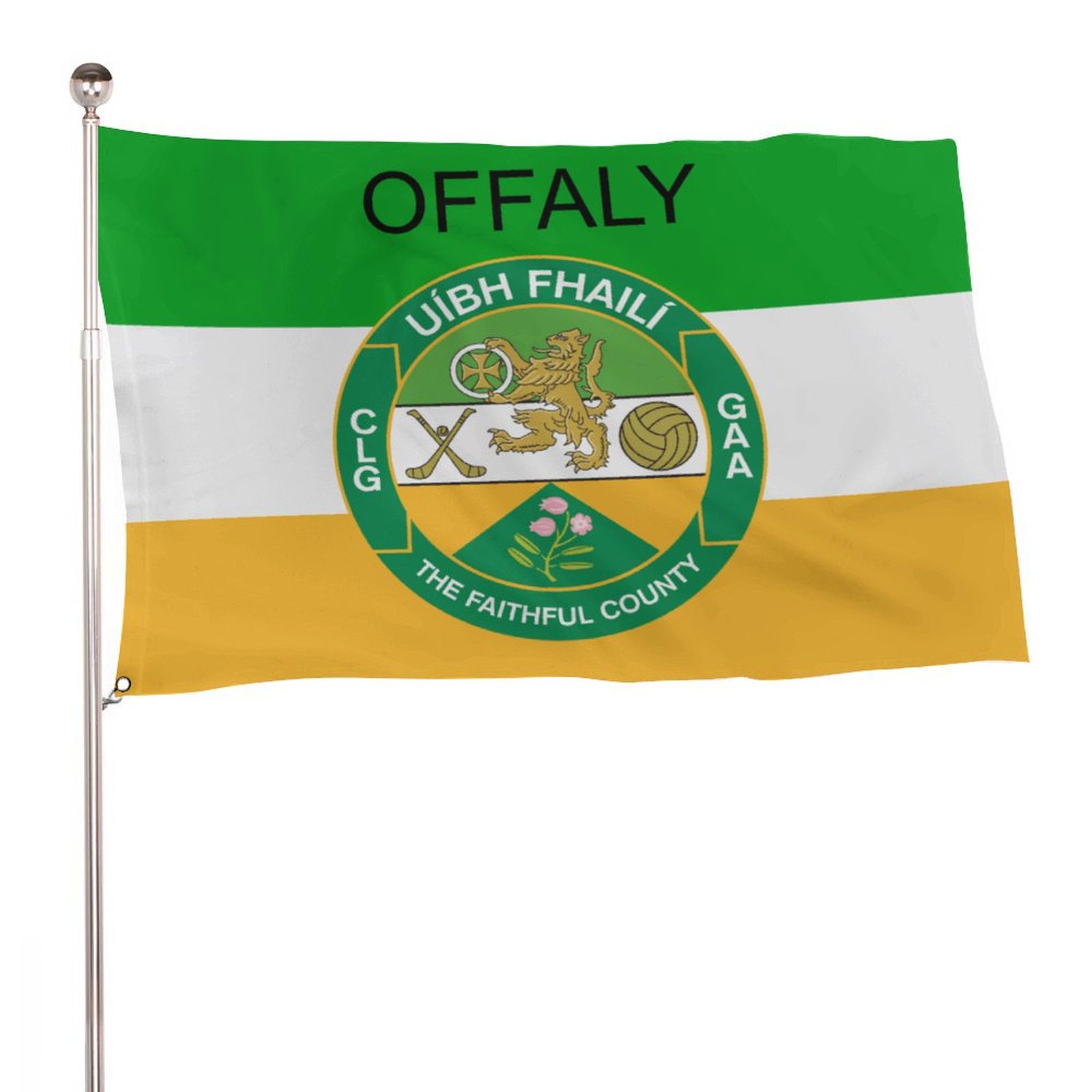 Offaly GAA Flag – County Colours and Crest Offaly GAA Flag – County Colours and Crest