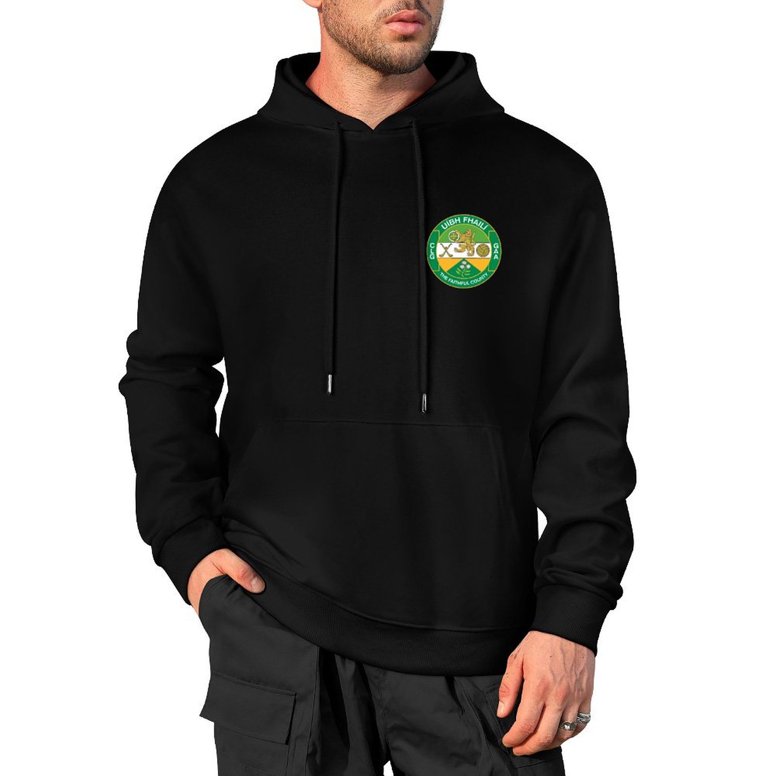 Offaly GAA Adults Hoodie with County Crest Offaly GAA Adults Hoodie with County Crest