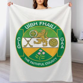 Offaly GAA Plush Blanket – 50x60" Soft County Throw (White or Black Background)