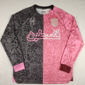 Palestine 2025-2026 Black Pink Long Sleeve Arabic Jersey