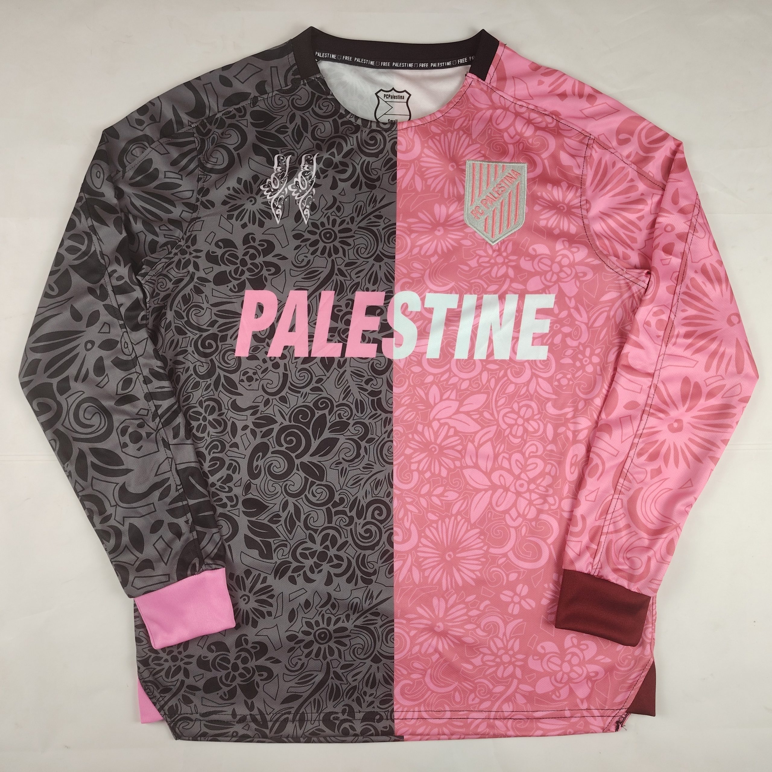 Palestine 2025-2026 Black Pink Long Sleeve English Jersey Palestine 2025-2026 Black Pink Long Sleeve English Jersey