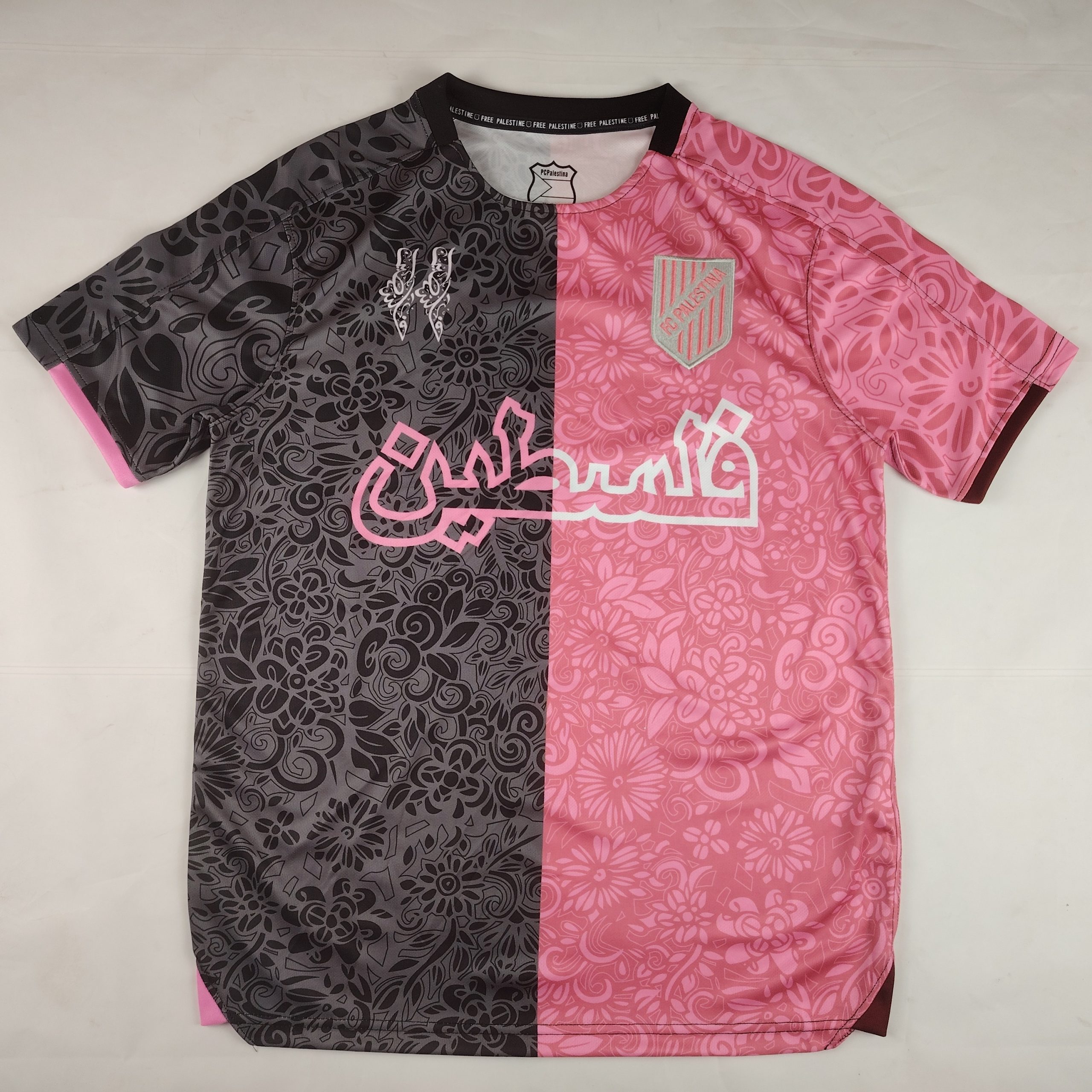 Palestine 2025-2026 Black Pink Short Sleeve Arabic Jersey Palestine 2025-2026 Black Pink Short Sleeve Arabic Jersey