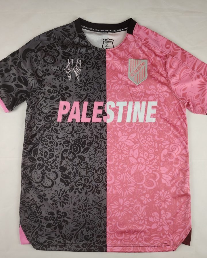 Palestine 2025-2026 Black Pink Short Sleeve English Jersey