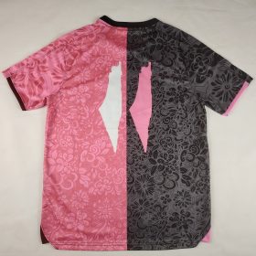 Palestine 2025-2026 Black Pink Short Sleeve English Jersey