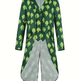 Retro Green Four-Leaf Clover Tuxedo Jacket Retro Green Four-Leaf Clover Tuxedo Jacket