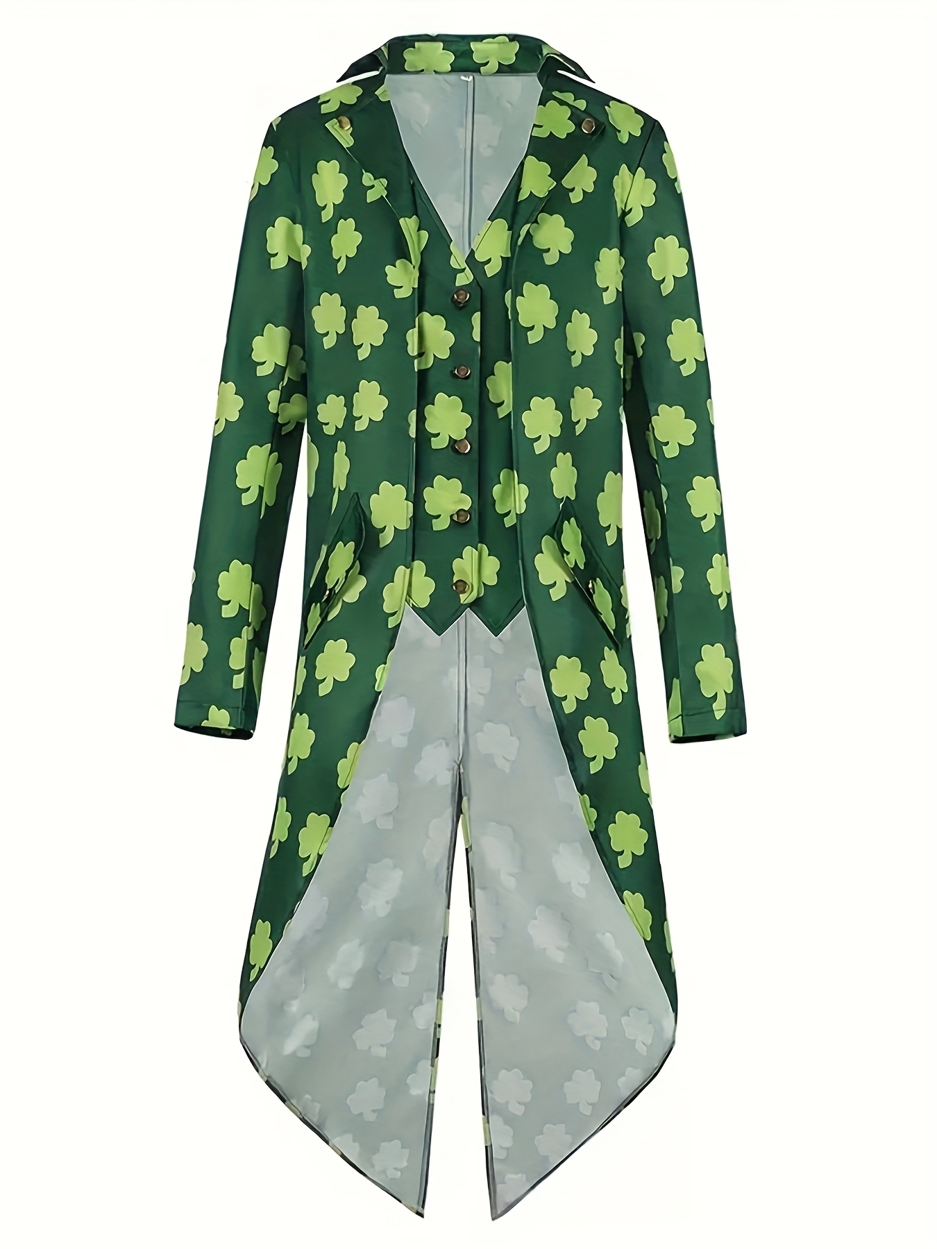 Retro Green Four-Leaf Clover Tuxedo Jacket Retro Green Four-Leaf Clover Tuxedo Jacket