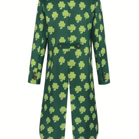 Retro Green Four-Leaf Clover Tuxedo Jacket