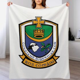 Roscommon GAA Plush Blanket – 50x60" Soft County Throw (White or Black Background)
