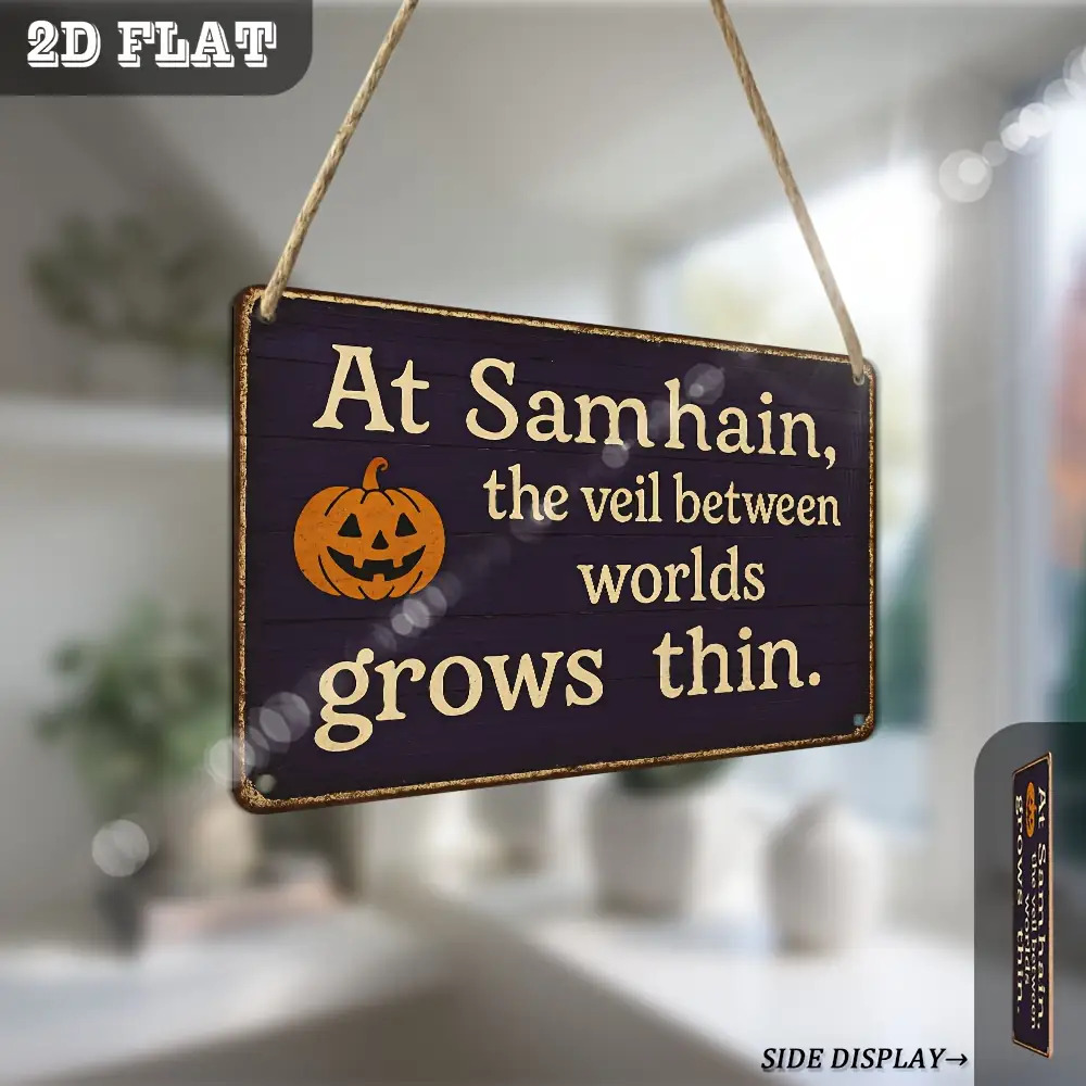 Samhain Wooden Wall Art - 'Between the Worlds' Irish Sign, Outdoor Plaque Samhain Wooden Wall Art - 'Between the Worlds' Irish Sign, Outdoor Plaque