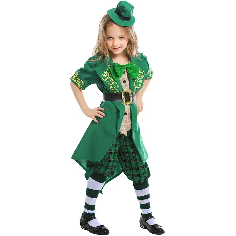 Kids Irish Leprechaun Costume – Coat, Pants, Hat, Belt & Socks (Complete Set) Kids Irish Leprechaun Costume – Coat, Pants, Hat, Belt & Socks (Complete Set)