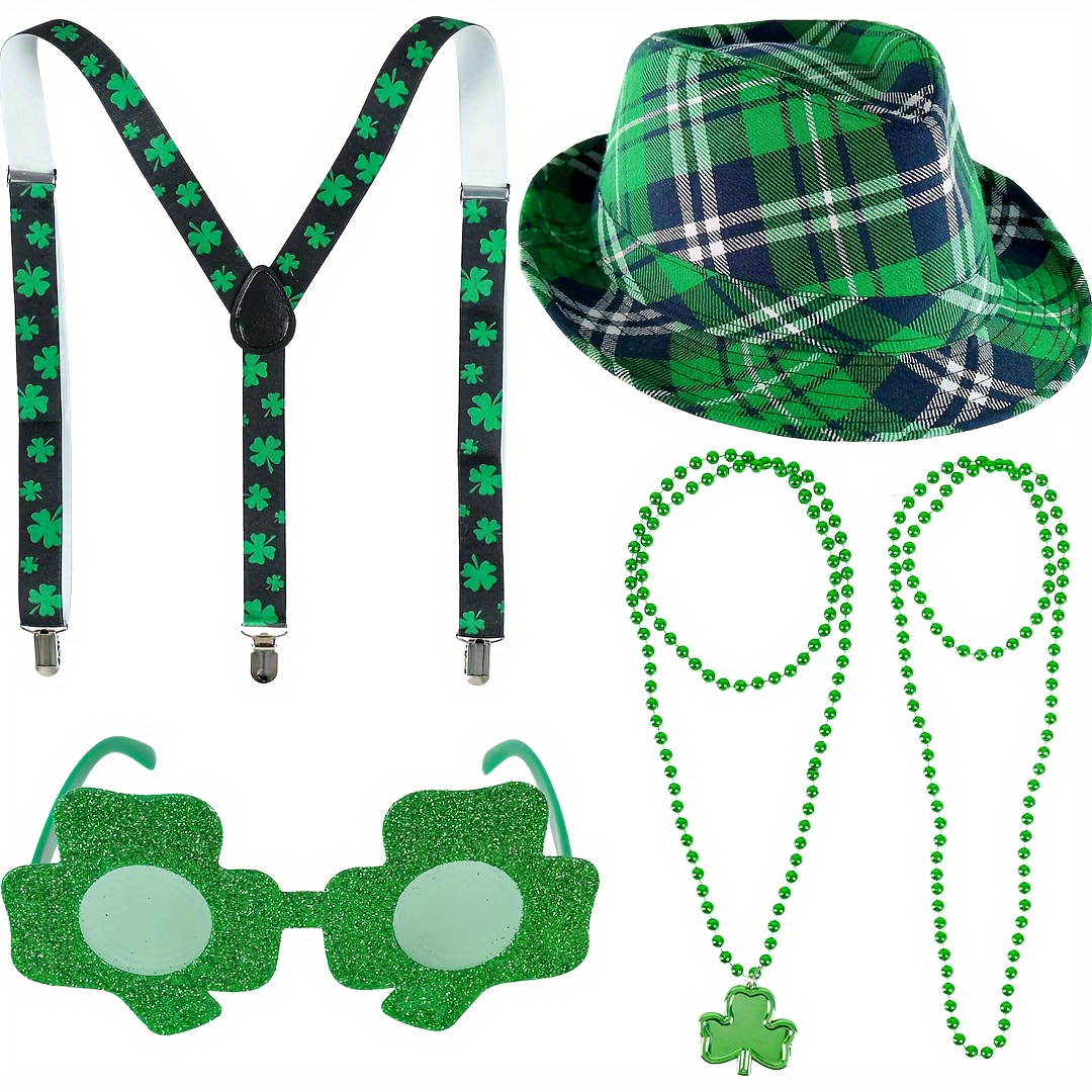 St. Patrick’s Day Costume Accessories Set – Green Checkered Leprechaun Hat St. Patrick’s Day Costume Accessories Set – Green Checkered Leprechaun Hat