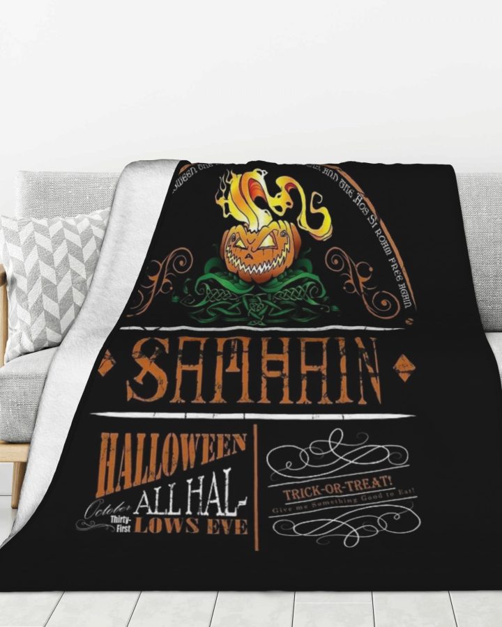 Super Warm Samhain & Irish Gaelic Halloween Throw Blanket