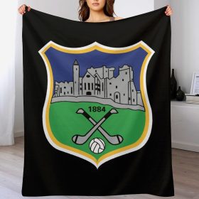 Tipperary GAA Plush Blanket – 50x60" Soft County Throw (White or Black Background) Tipperary GAA Plush Blanket