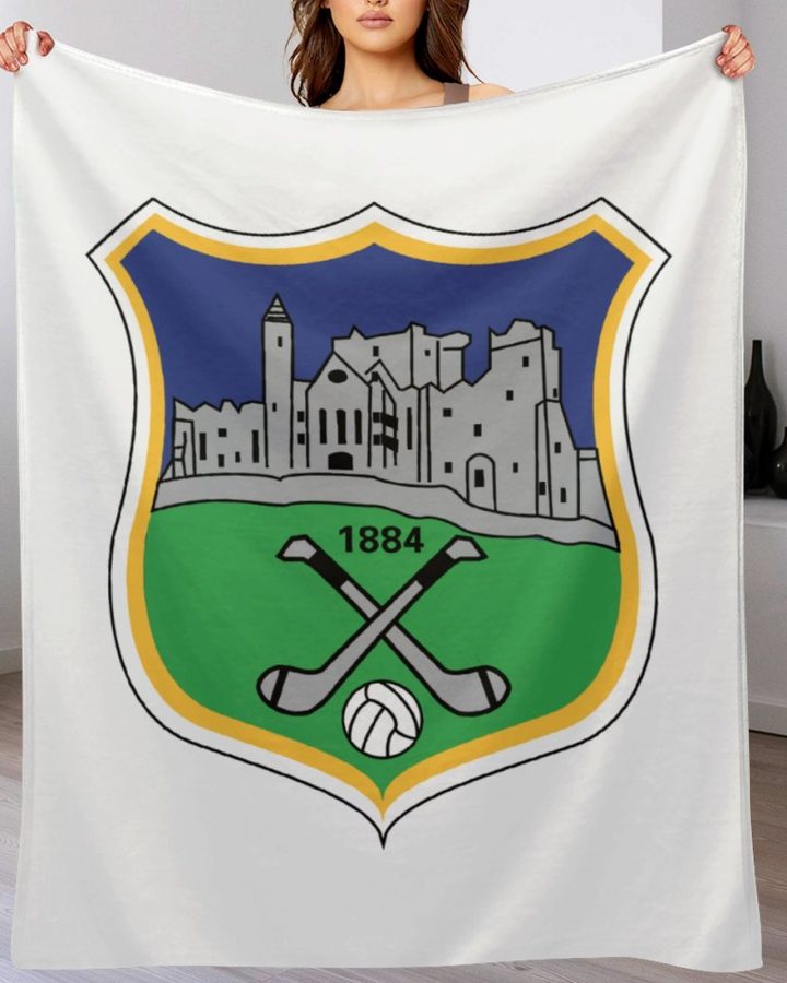 Tipperary GAA Plush Blanket – 50x60" Soft County Throw (White or Black Background)
