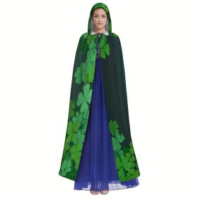 Vintage Irish Shamrock Cloak Costume – Emerald Green Hooded Cape Vintage Irish Shamrock Cloak Costume – Emerald Green Hooded Cape