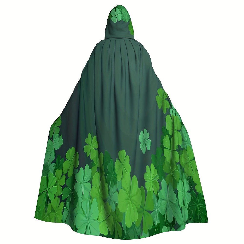 Vintage Irish Shamrock Cloak Costume – Emerald Green Hooded Cape Vintage Irish Shamrock Cloak Costume – Emerald Green Hooded Cape