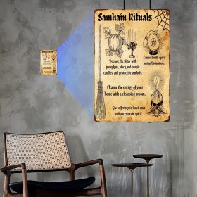 Vintage Tin Sign - Samhain Rituals Metal Wall Art