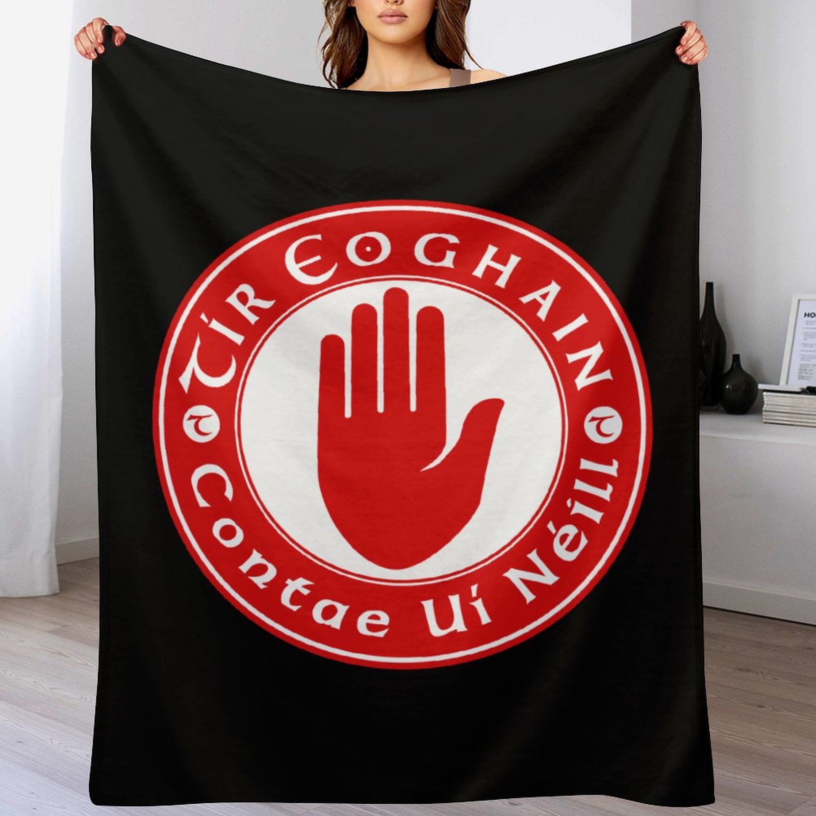 Tyrone GAA Plush Blanket – 50x60" Soft County Throw (White or Black Background) Tyrone GAA Plush Blanket