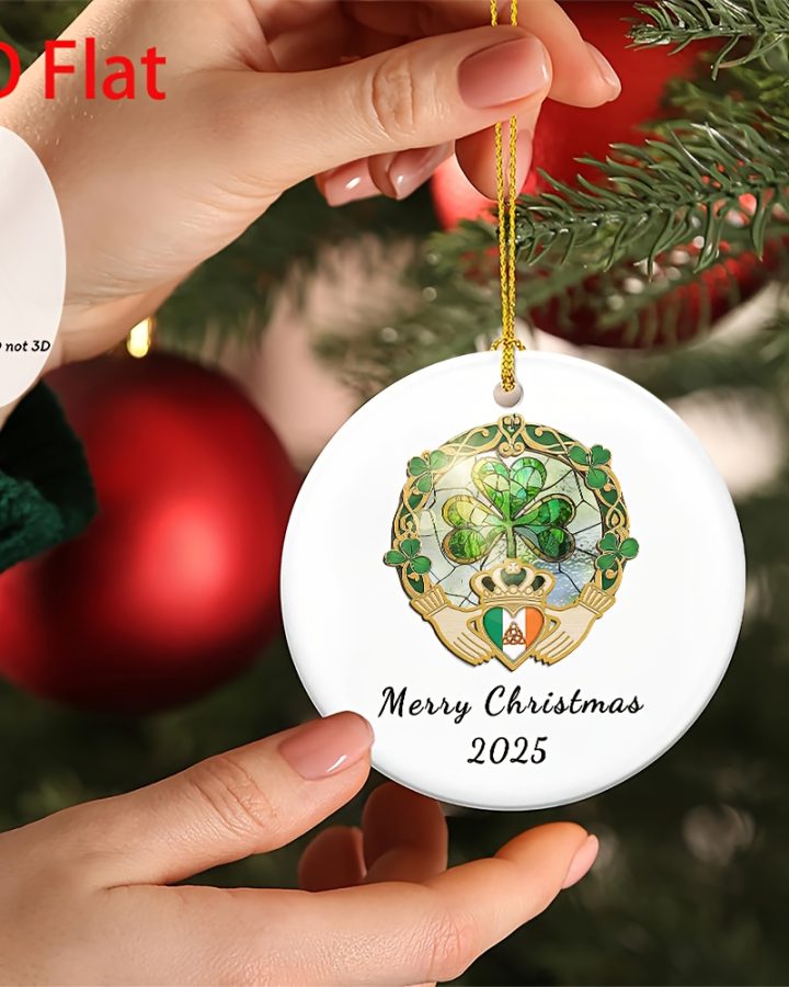 2D Irish Christmas Ornaments – Flat Acrylic Hanging Decoration